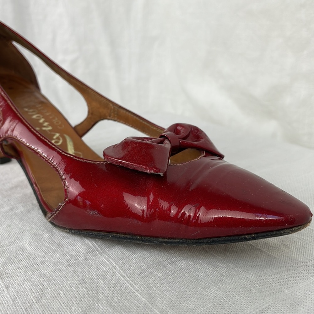 Rare Vintage Levinson’s Signature Collection Candy Apple Red Patent Shoes 60s - Picture 4 of 16